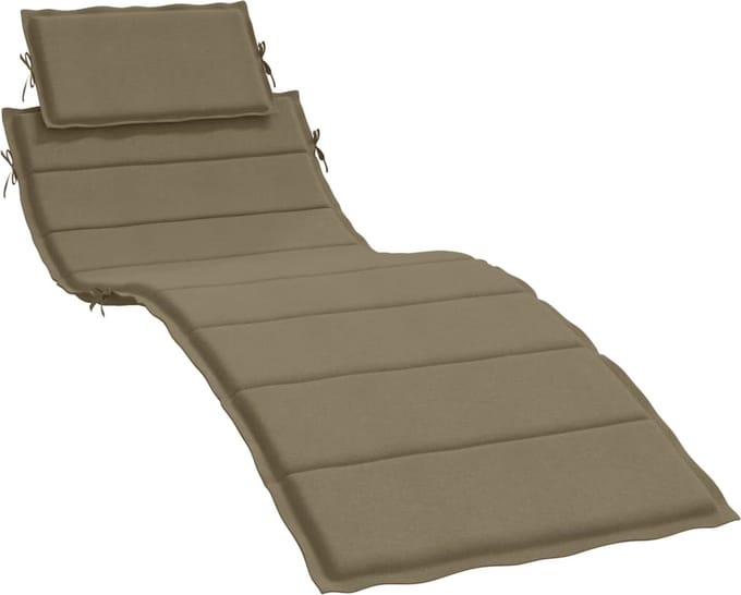 vidaXL - Ligbedkussen - 186x58x4 - cm - stof - gemêleerd - taupe