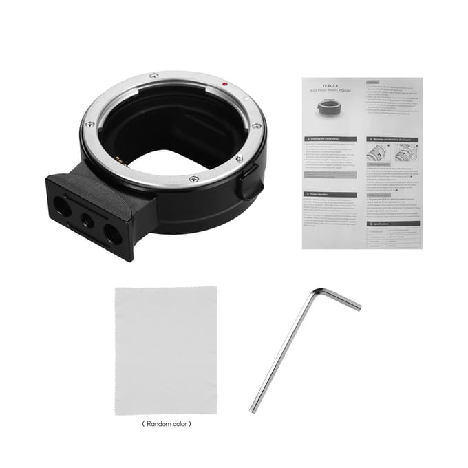 Andoer EF-EOSR Auto Focus Camera Lens Adapter Ring IS Beeldstabilisatie Elektronisch Diafragma zwart
