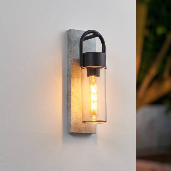 EGLO Carraro Wandlamp Buiten - E27 - 38 cm - Grijs/Zwart