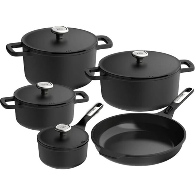 BergHOFF Leo recycled pannenset phantom 5 delig geschikt voor downdraft kookplaat