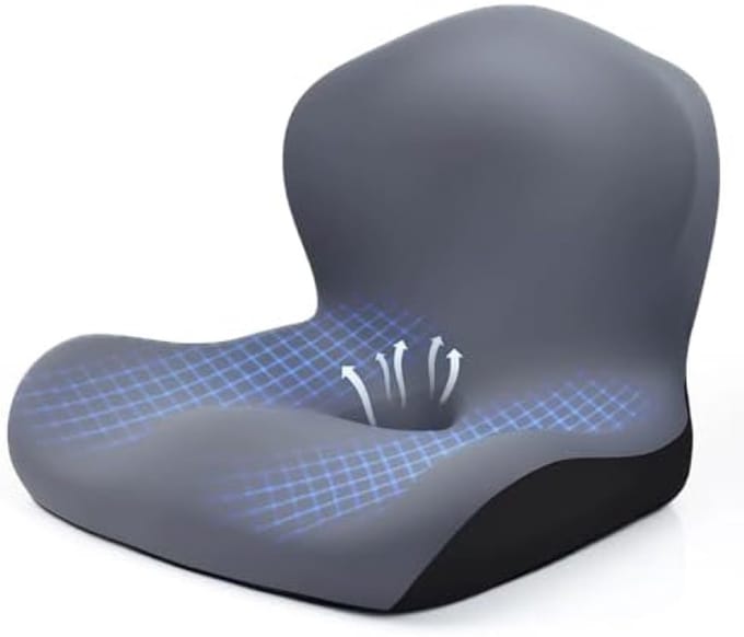 Ergonomisch zitkussen met rugsteun voor langdurig comfort