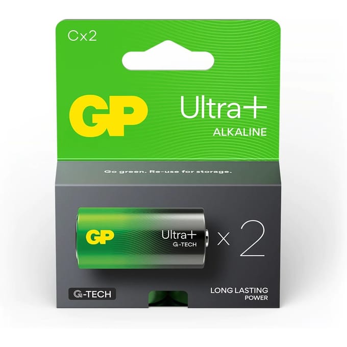 GP Ultra Plus Alkaline C Baby Batterijen (2-pack)