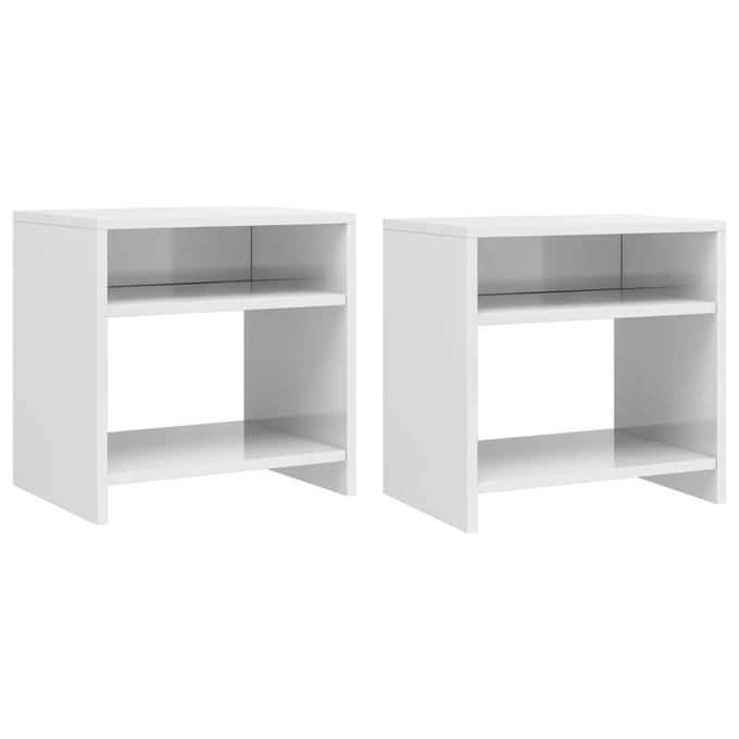 vidaXL - Nachtkastjes - 2 - st - 40x30x40 - cm - bewerkt - hout - wit