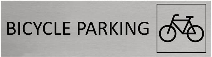 CombiCraft Aluminium deurbordje Bicycle parking 165x45mm met tape - per stuk