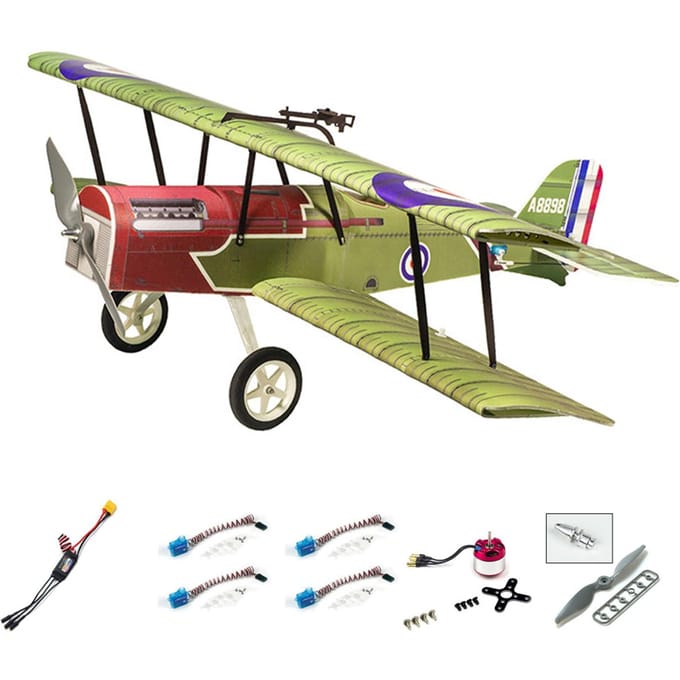 Dancing Wings Hobby E33 SE5A 800mm spanwijdte PP-schuim afstandsbediening vliegtuig vaste vleugel dubbeldekker Type 2 groen