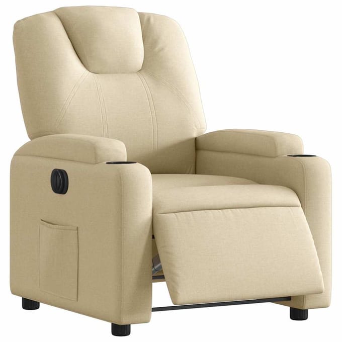 vidaXL - Fauteuil - verstelbaar - elektrisch - stof - crèmekleurig