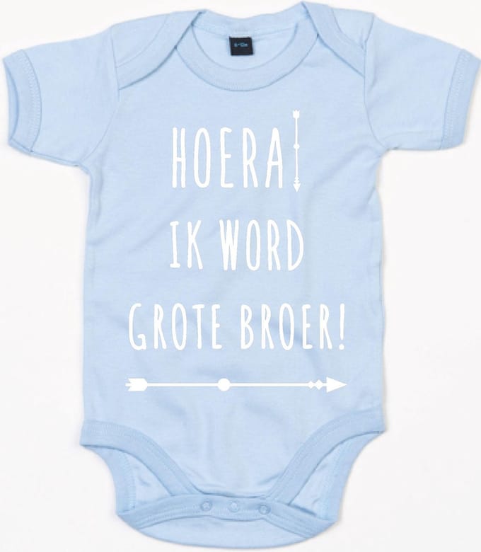 Rompertje Hoera Grote Broer-Dusty Blue-3-6 Maanden