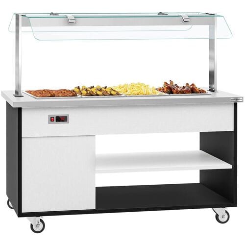 GGM Gastro Buffetwagen warm DANZIG - 1600mm - für 4x GN 1/1 Zilver