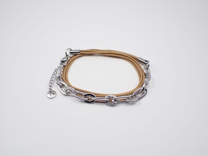 Colure® wikkelarmband jasseron robuust ovaal gecombineerd bruin