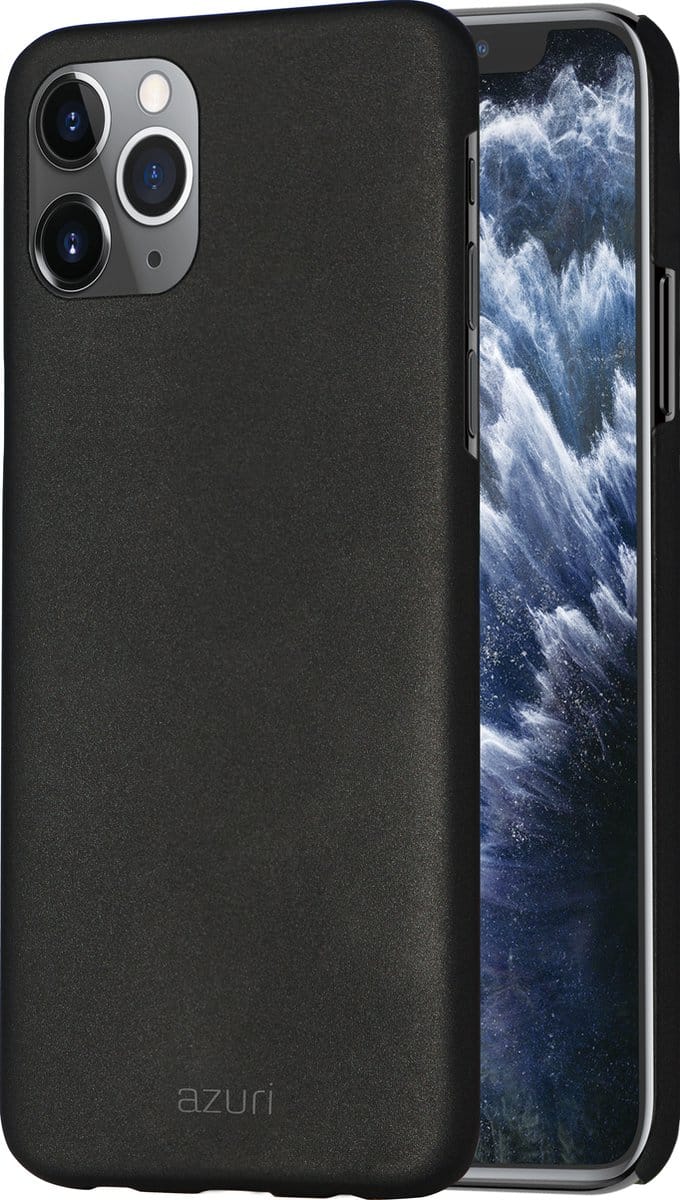 Azuri metallic cover met soft touch coating - Zwart- Voor Apple iPhone X, Apple iPhone XS & Apple iPhone 11 Pro