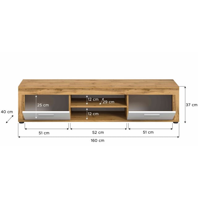 Furnilux Jam lowboard wit melamine wotan nb
