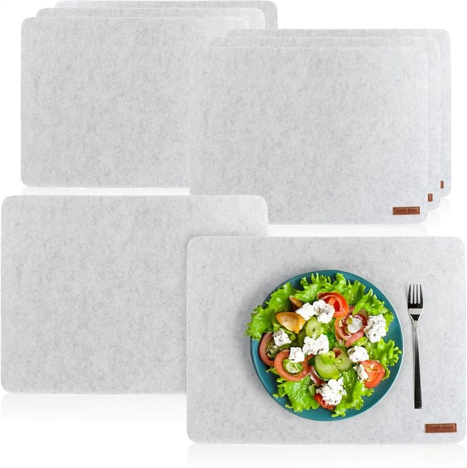 Placemat 8 stuks - wasbare vilt placemats - extra dik - hittebestendig en antislip - SnelShoppen
