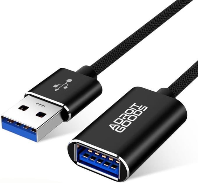 AdroitGoods Usb Verlengkabel 5 meter - USB 3.0 - 5GB/S - Zwart