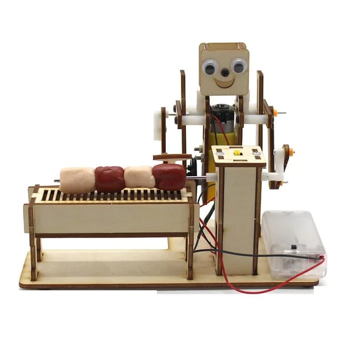 Robot Houten Doe-het-zelf Assemblage Kit Creatief Handgemaakt STEM Speelgoed voor Kinderen Educatief Wetenschapsproject Lesmateriaal brown
