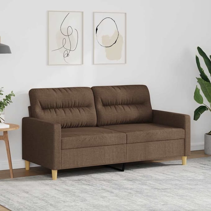 vidaXL - Tweezitsbank - 140 - cm - stof - bruin