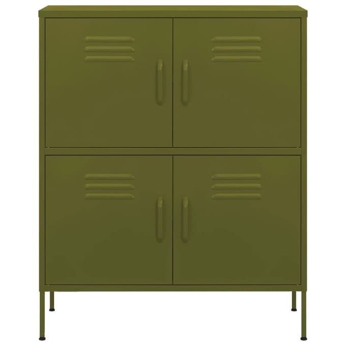 vidaXL - Opbergkast - 80x35x101,5 - cm - staal - olijfgroen
