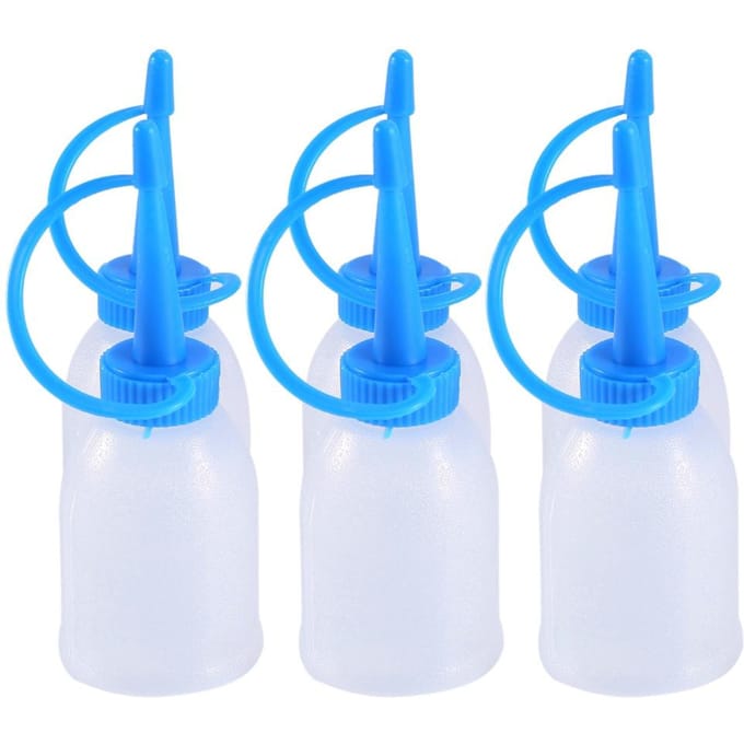 6Pcs bag 30ML Industrial Glue Gel Oil Plastic Squeeze Empty Bottle Jet Dispenser white