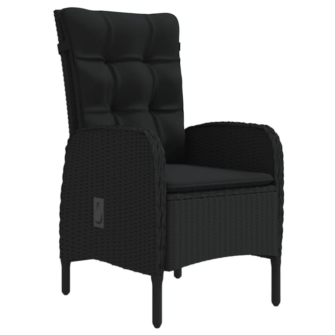 vidaXL - 9-delige - Tuinset - met - kussens - zwart