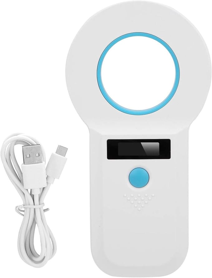 Pet Microchip Reader, Animal Tag Reader 134.2Khz/125Khz Pet ID Scanner Oplaadbaar Ondersteuning voor EMID/FDX-B