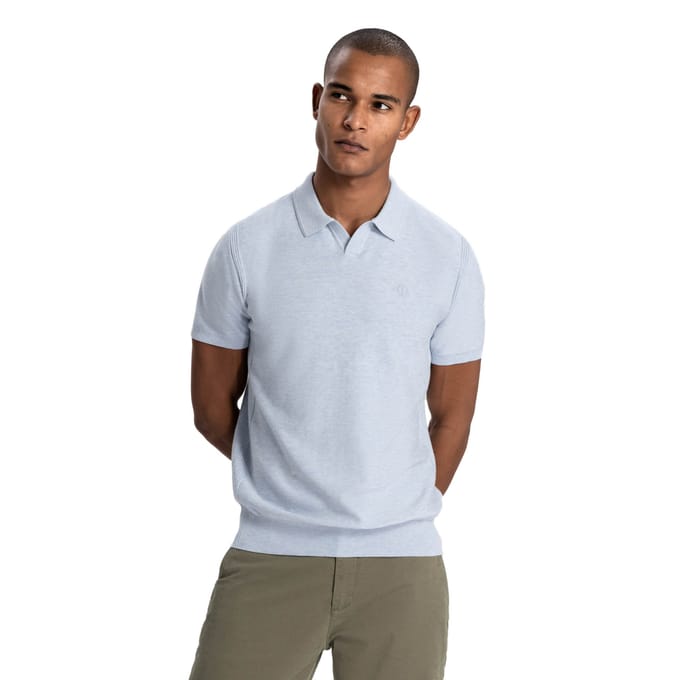 Dstrezzed Polo Melange Slub Lichtblauw - Maat L - Heren