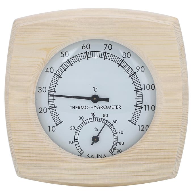 Houten ThermoHygrometer Thermometer Hygrometer voor Badkamer Sauna Kamer Accessoire white