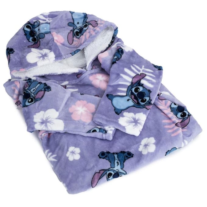 Lilo & Stitch kinder/kinderbloemen hoodiedeken One Size