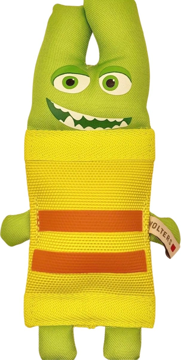 dummy - training dummy - hondenspeelgoed - waterbestendig - geel-groen - maat 24cm
