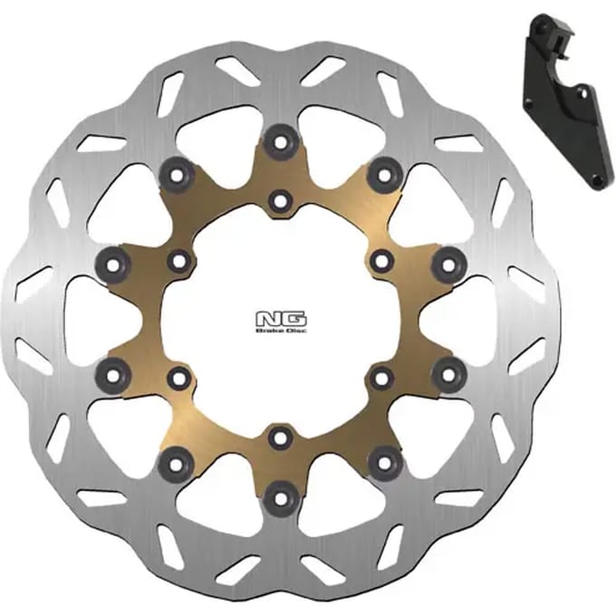 Vlotterende motorremschijfset en steuntje NG Brake Disc Wave 723XK14