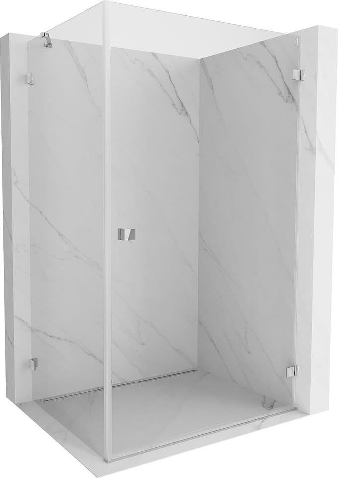 Mexen Lunar-B douchecabine scharnierend rechts 85 x 80 , transparant, chroom - 832-085-080-01-00-P