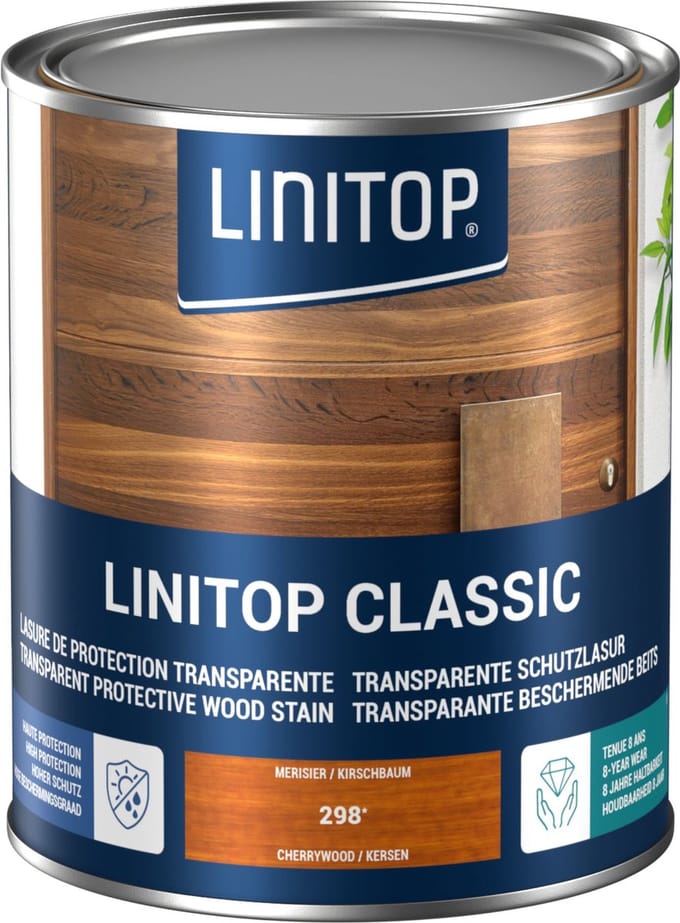Linitop Classic - Beits - Decoratieve beschermende beits  - Zoete Kers - 298  - 1 L