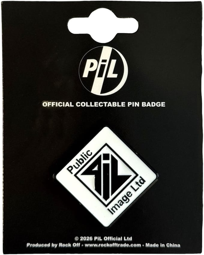 PIL Public Image Ltd New Logo B&W - Pin