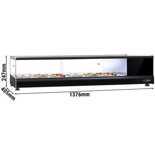GGM Gastro Tapas-Kühlvitrine PREMIUM - 6x GN 1/3 - Schwarz