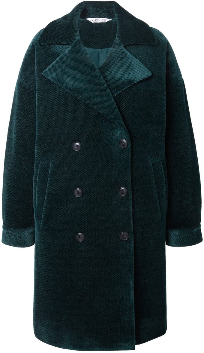 Studio Untold - Dames - Mantel oversized dubbele rij knopen reverskraag - Middernacht groen - Maat 58+