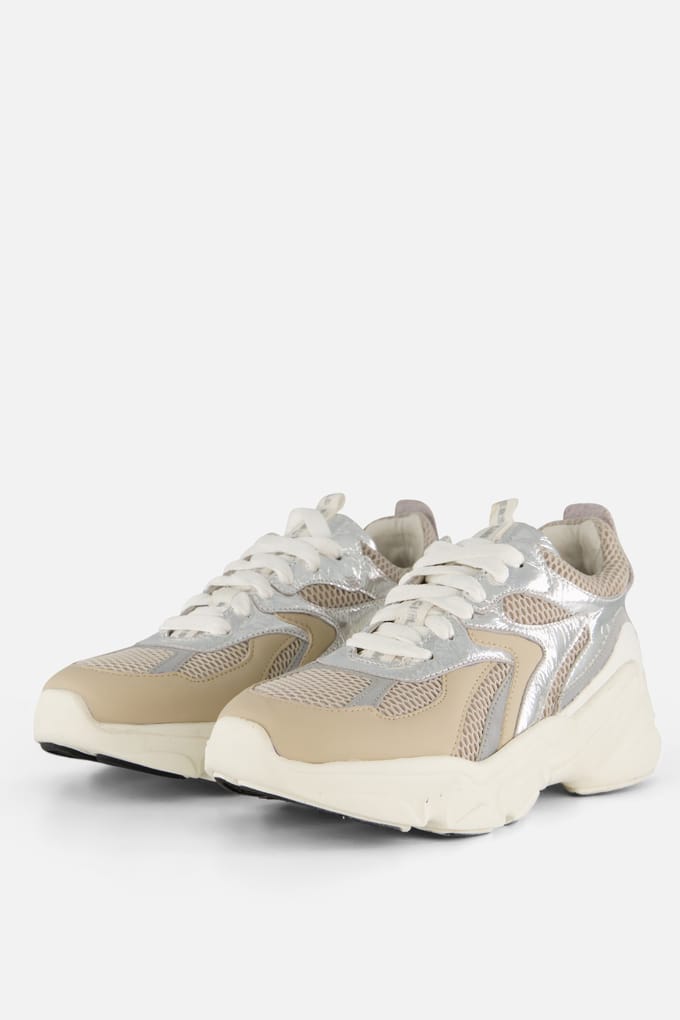 Muyters Muyters Metallic Sneakers zilver Leer