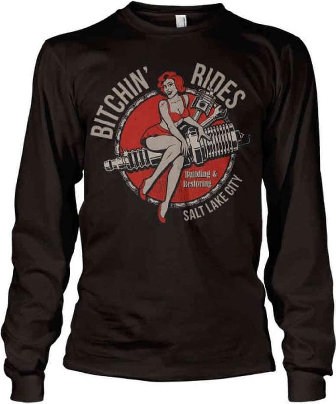 Bitchin' Rides Longsleeve shirt -M- Salt Lake City Zwart