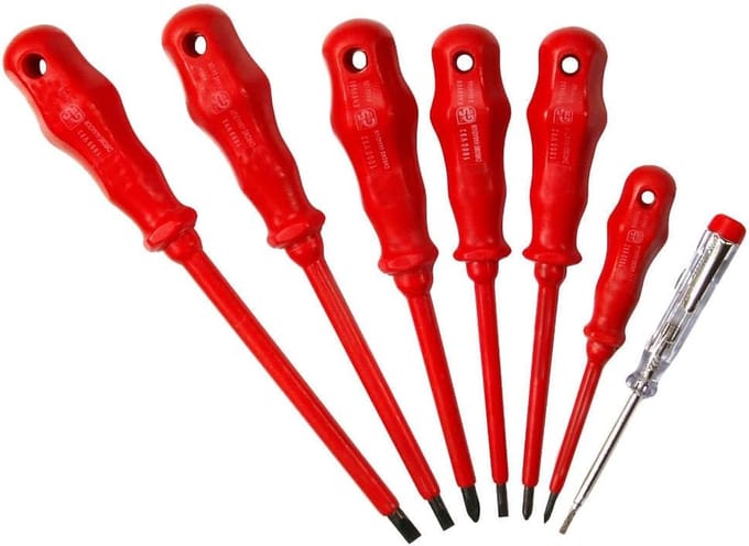 SW-Stahl 31610L schroevendraaierset, rood