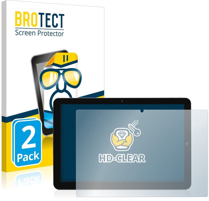 BROTECT - Screenprotector voor Mediacom SmartPad 10 Azimut 2 - Folie Beschermfolie transparant 2 Stuks