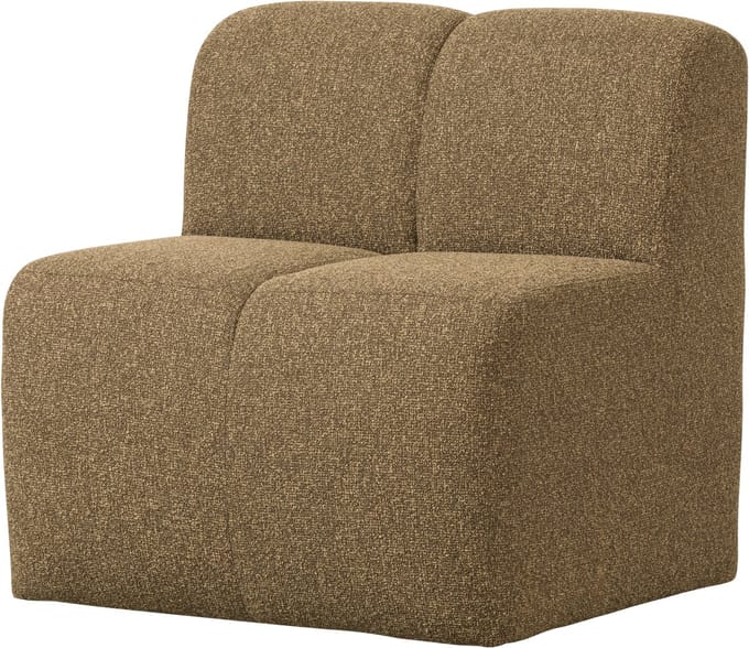 WOOOD Mojo Eetbankje 84cm Met Rugleuning - Bouclé - Geel/Bruin Melange
