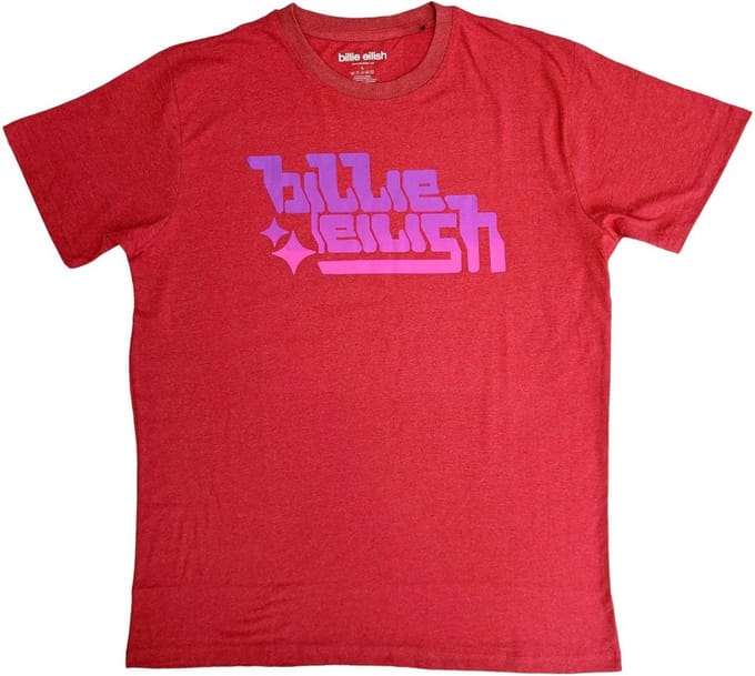 Billie Eilish - Purple Logo Heren T-shirt - M - Rood