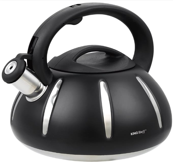 Kinghoff 1835 fluitketel - 3L - RVS - alle warmtebronnen - Zwart