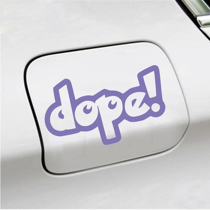 Bumpersticker - Dope! - 10 X 17 - Paars
