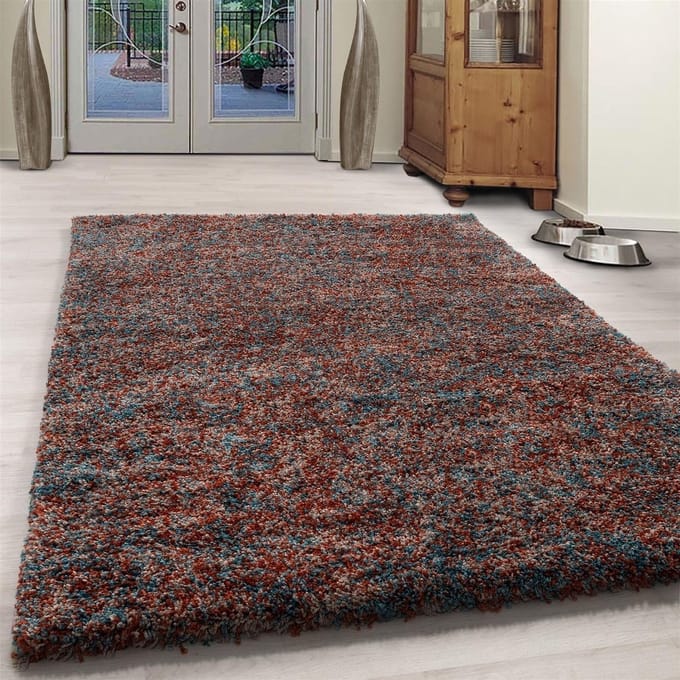 Flycarpets Lorium Vloerkleed - 80x150 cm - Terra/Blauw/Beige - Hoogpolig