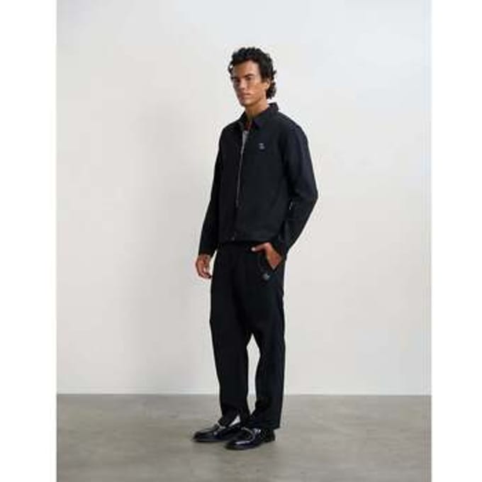 Filling Pieces - Broek Zwart Filling Pieces 422550500247 Pantalons Zwart Coach Pants Twill Wool