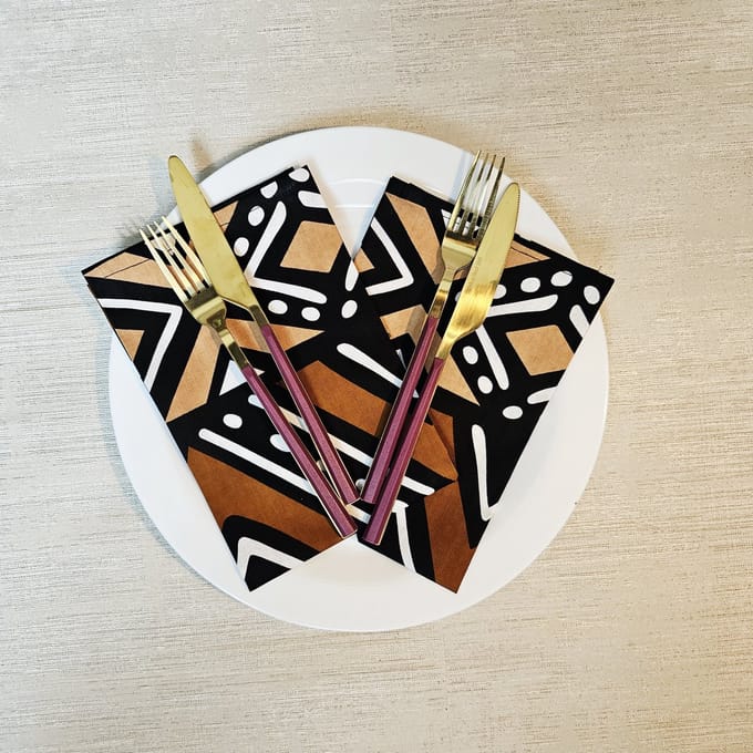 Set van 8 Servetten | 40x40cm | 100% Katoen African Print