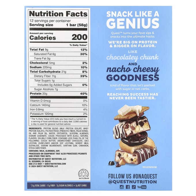Quest Nutrition Overload Bars (12x58g) Cookie Commotion - Repen - Eiwit Repen