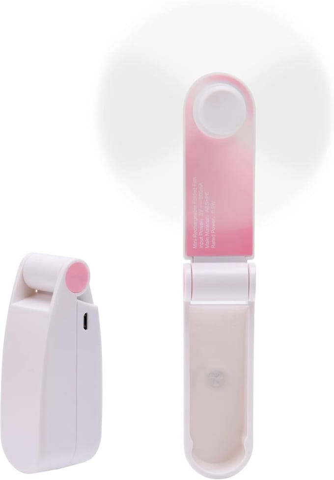 Cuhostki 1 Stuk Handventilator-Draagbare Ventilator-Tafelventilator-Pro Handventilator-Wit-Oplaadbaar Met