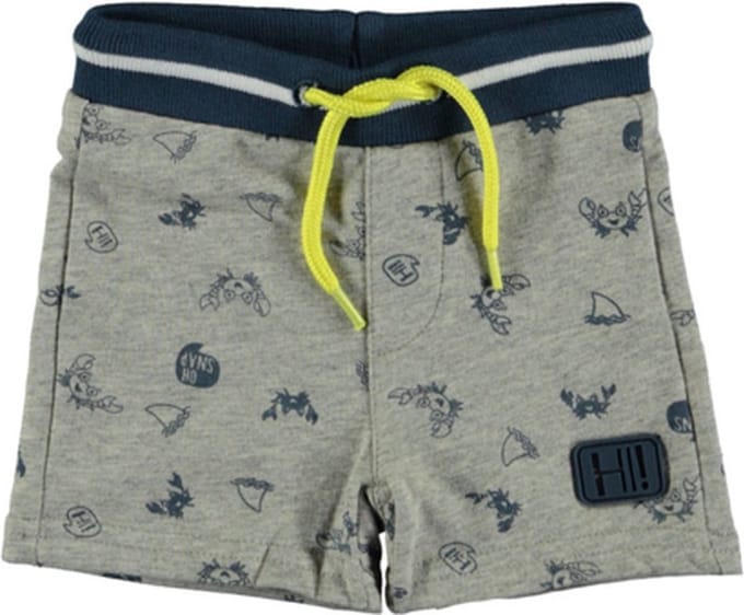 Bampidano - Short grijs gemêleerd met all over strand print - Maat 56