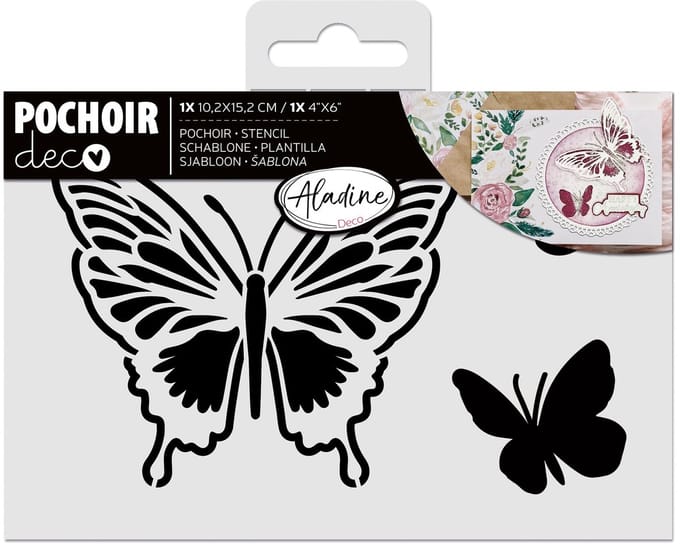 Aladine stencil vlinder sjabloon knutselen 10 x 15 cm multicolor.