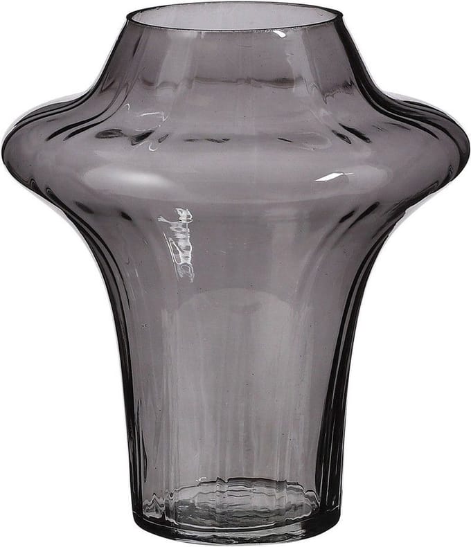 MICA DECORATIONS SAMANTA VAAS GLAS GRIJS - H20XD18CM