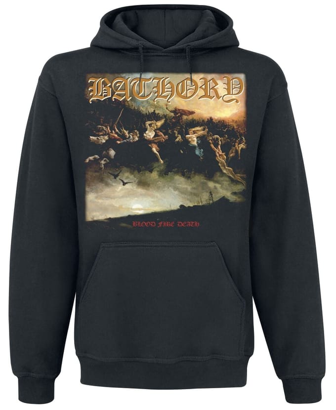 Bathory Trui met capuchon - Blood Fire Death - S tot XXL - voor Mannen - zwart
